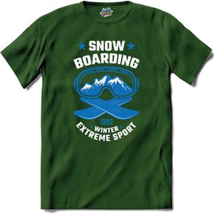 Snowboarden 1982 | Bier - Winter sport - T-Shirt - Unisex - Bottle Groen - Maat XXL