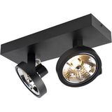 QAZQA go - Design LED Plafondspot Spotje Opbouwspot - 2 lichts - L 305 mm - Zwart - Industrieel - Woonkamer Slaapkamer Keuken