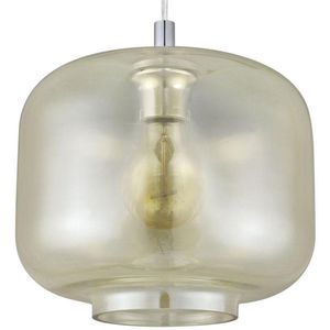 EGLO Vintage Brixham - Hanglamp - Ø250MM. - Chroom - Aluminium, Amberkleurig Glas