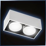 LED's Light Cube LED Plafondlamp - 2 lichtpunten - Draaibaar licht - Staal - 20 x 8 cm - Wit