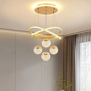 Mrs. Joness - 4 Bollen Hanglamp - Kroonluchter Woonkamer - Goud - Moderne lamp - 40 cm - Hanglamp