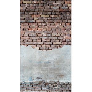 CEMENT MET BAKSTENEN FOTOBEHANG | Herhaalbaar Patroon - 1,59 x 2,80 meter - A.S. Création Metropolitan Stories ""The Wall