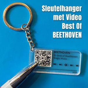 Allernieuwste.nl® QR Sleutelhanger BEETHOVEN - Video van Best of Beethoven - Gadget QR code Geschenk Idee Cadeau Klassieke Muziek-fan - Beeld en Geluid Gadget - MU19 Sinterklaas Cadeau