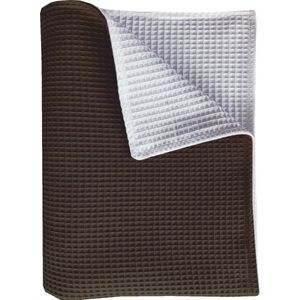 BINK Bedding wiegdeken Pique (Wafel) dubbelzijdig choco/wit 75 x 100 cm