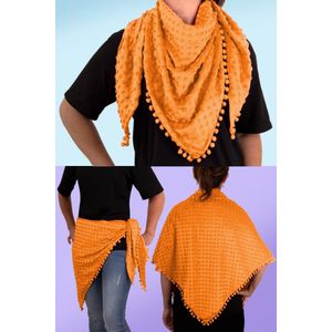 Driehoek sjaal Neon oranje 120cmx120cmx170cm - Thema feest evenement festival verjaardag party