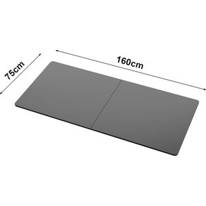 Tafelblad Kirkkonummi spaanplaat rechthoek 160x75x1,5 cm zwart carbon look pro.tec