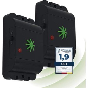 Mobiele hondenverjager en kattenverjager met ultrasoon geluid voor schuur tuin auto en garage tegen gewenningseffect