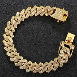 Iced Out Armband met Diamantjes (Zirkonia) - 50cm - Goud kleurig - Bust Down - Armbanden Mannen - Cadeau voor Man - Mannen Cadeautjes Accesoires