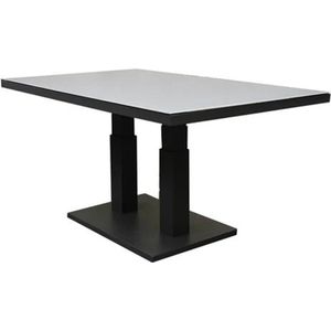 New York lounge-diningtafel 140x85xH49-72 cm in hoogte verstelbaar aluminium antraciet - glass top