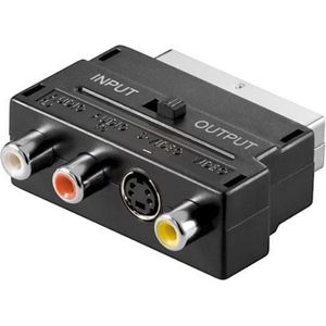 Scart (m) - Composiet 3RCA en S-VHS (v) adapter / zwart
