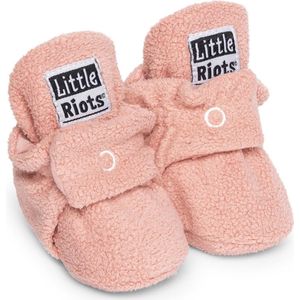 Little Riots - babyslofjes - fleece original - oud roze - slofjes voor je baby, dreumes en peuter voor jongens en meisjes - 3-6 Maanden (10cm) - schoenmaat 16-17