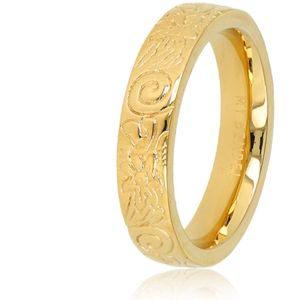My Bendel Ring goudkleurig met bloemenmotief - Goudkleurige ring met bloemenmotief - Met luxe cadeauverpakking
