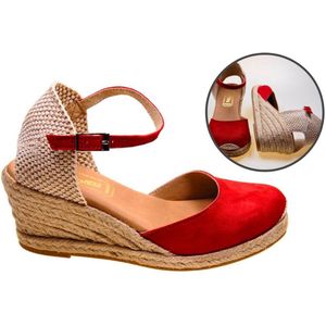 Espadrilles met Sleehakken Maat 46 - rood