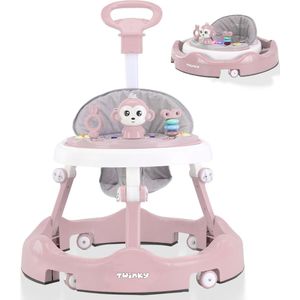 Twinky® Loopstoel Baby – Inklapbare Loopwagen met 3-delige speelset – Babywalker & Loopstoeltje inclusief Voetenmat en Steel