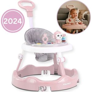 Twinky® Babywalker – Luxe Loopstoel met 3-delige speelset – Loopstoeltje voor Baby inclusief Voetenmat en Steel