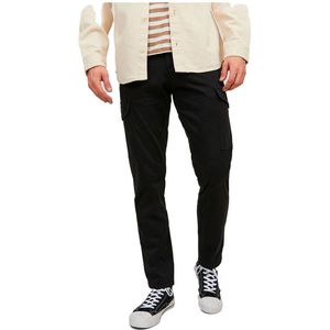 JACK & JONES Ollie Bowie Cargo loose fit - heren cargo broek - zwart - Maat: 32/34