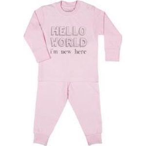 Frogs and Dogs Pyjama Hello World Pink maat 68