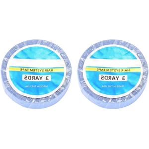 Double Sided Wig Adhesive Tape Roll 2 Pieces Strong Glue Blue Soft for Home Use