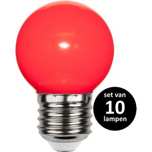 Rode lamp voor prikkabel - 1Watt- E27 - set van 10