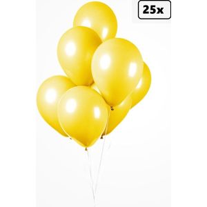 25x Ballon geel 30cm - Festival feest party verjaardag landen helium lucht thema