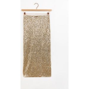 Sissy-Boy - Gouden maxi rok met pailletten