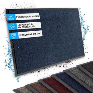 FLOORDIREKT Deurmat SKY - Droogloopmat - Schoonloopmat - voor Binnen en Buiten - Blauw - 60 x 90 cm