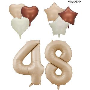 Snoes XXL Cijfer ballon 48 – Nude Kleur Satijn Caramel Nummerballon
