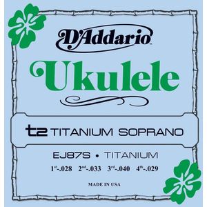 D'Addario Ukulele snaren EJ87S Sopran Titanium 28-33-40-29 - Snaren