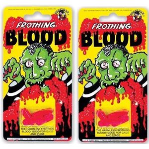 12x stuks horror kunstbloed capsules voor in de mond - Nepbloed - Halloween verkleedaccessoires