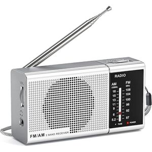 Noodradio - Solar Opwindbaar - Solar powerbank - Zonneenergie - Survival Noodpakket - Zaklamp Oplaadbaar - AM/FM - Noodrantsoen - Grijs