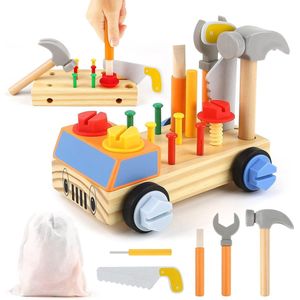 Kids Tool Set Houten Busy Board Speelgoed Montessori Speelgoed voor 3 4 5 6 Jaar Ouden Fijne Motoriek Speelgoed Schroevendraaier Board met Opbergtas Kids Gereedschap Peuter Speelgoed voor Jongens Meisjes