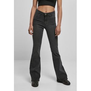 Urban Classics - High Waist Denim Flared jeans - Taille, 29 inch - Zwart