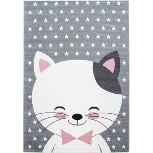 Pochon - Tapijt Kids - Roze - 170x120x1,1 - Vloerkleed - Katten - Hoogpolige Vloerkleed - Vloerkleed voor Kinderkamer - Speelkleed - Rechthoekige Tapijt - Rechthoekige Vloerkleed