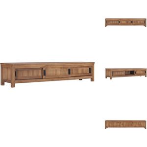 vidaXL Massief Teakhouten TV-meubel - 150x30x30 cm - 3 schuifdeuren - Kast