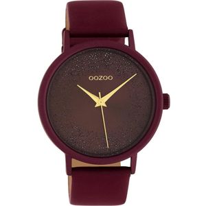 OOZOO Timepieces - Biking rode horloge met biking rode leren band - C10584 - Ø42