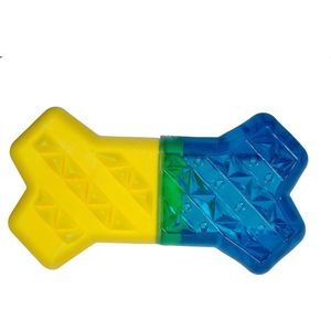 Speelgoed hond cooltoy been blauw/geel 13,5cm