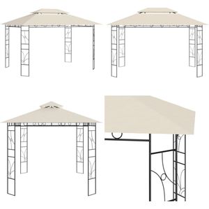 vidaXL Prieel 160 g/m² 4x3x2,7 m crèmekleurig - Prieel - Priëlen - Prieëlen - Tuinprieel