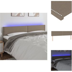 vidaXL Hoofdeind LED-hoofdbord - 160 x 5 x 78/88 cm - Kleur- taupe - Bedonderdeel