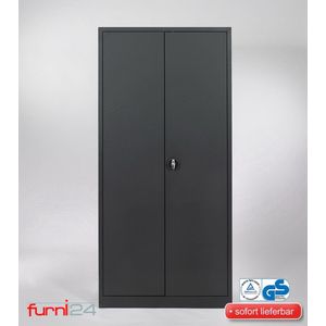 Furni24 Archiefkast staal 80 x 180 cm zwart