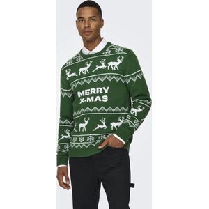 ONLY & SONS ONSXMAS REG 5 ALLOVER CREW KNIT Heren Trui - Maat M