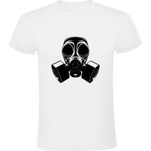 Gasmasker Heren T-shirt | gifgas | chemisch | gifstof | masker | oorlog | Wit