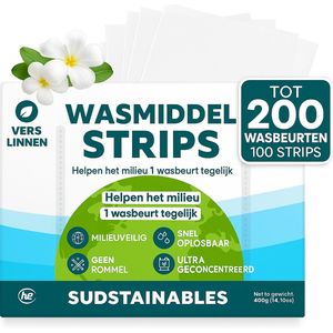 Milieuvriendelijk Wasmiddeldoekjes 200 Wasbeurten Lentefris Wasvellen Wasmiddeldoekjes Detergent Sheets Wasdoekjes Plasticvrij Biologisch Afbreekbaar