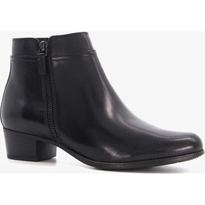 Hush Puppies leren dames enkellaarsjes met hak - Zwart - Maat 37