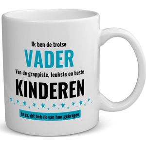 Akyol - ik ben de trotste vader van de grappigste, leukste en beste kinderen, en ja dit heb ik van hun gekregen koffiemok - theemok - Papa - de trotste vader - verjaardag - verjaardagscadeau - beste kinderen - cadeautje voor papa - vader artikelen