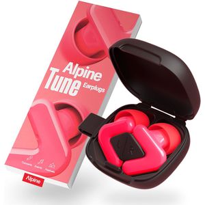 Alpine Tune Festivaloordoppen - Muziekoordoppen met Geluidsdemping - Hifi Geluidskwaliteit - 19dB Gehoorbescherming met Helder Geluid - 4 Maten Oordopjes - Voor Festivals, Feesten, Raves & Clubs - Neon Roze