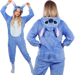 Springos Onesie Volwassenen - Stitch - Maat S - Blauw