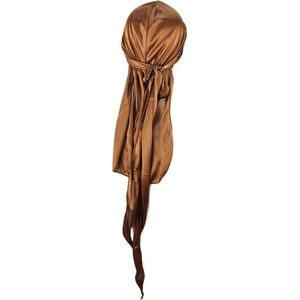 BamBella ® Durag - Bruin - Fijn dun Satijn- - Haarnetjes - Wave Cap - Hoofddoek - doek - Soft - Weave hoofd sjaal