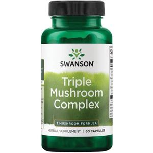 Swanson - Triple Mushroom Complex - Maitake (Grifola Frondosa) Extract - Reishi (Gandoderma Lucidum) Extract - Shiitake (Lentinus Edodes) Extract - 60 Capsules - 600mg