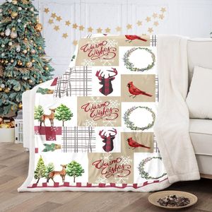 Kerstknuffeldeken 150x200 Sherpa-deken rode eland fleecedeken omkeerbare bankdeken bankdeken zachte warme deken als kerstcadeau voor slaapbank