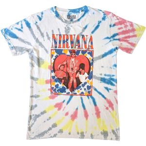 Nirvana - Heart Heren T-shirt - M - Wit/Multicolours
